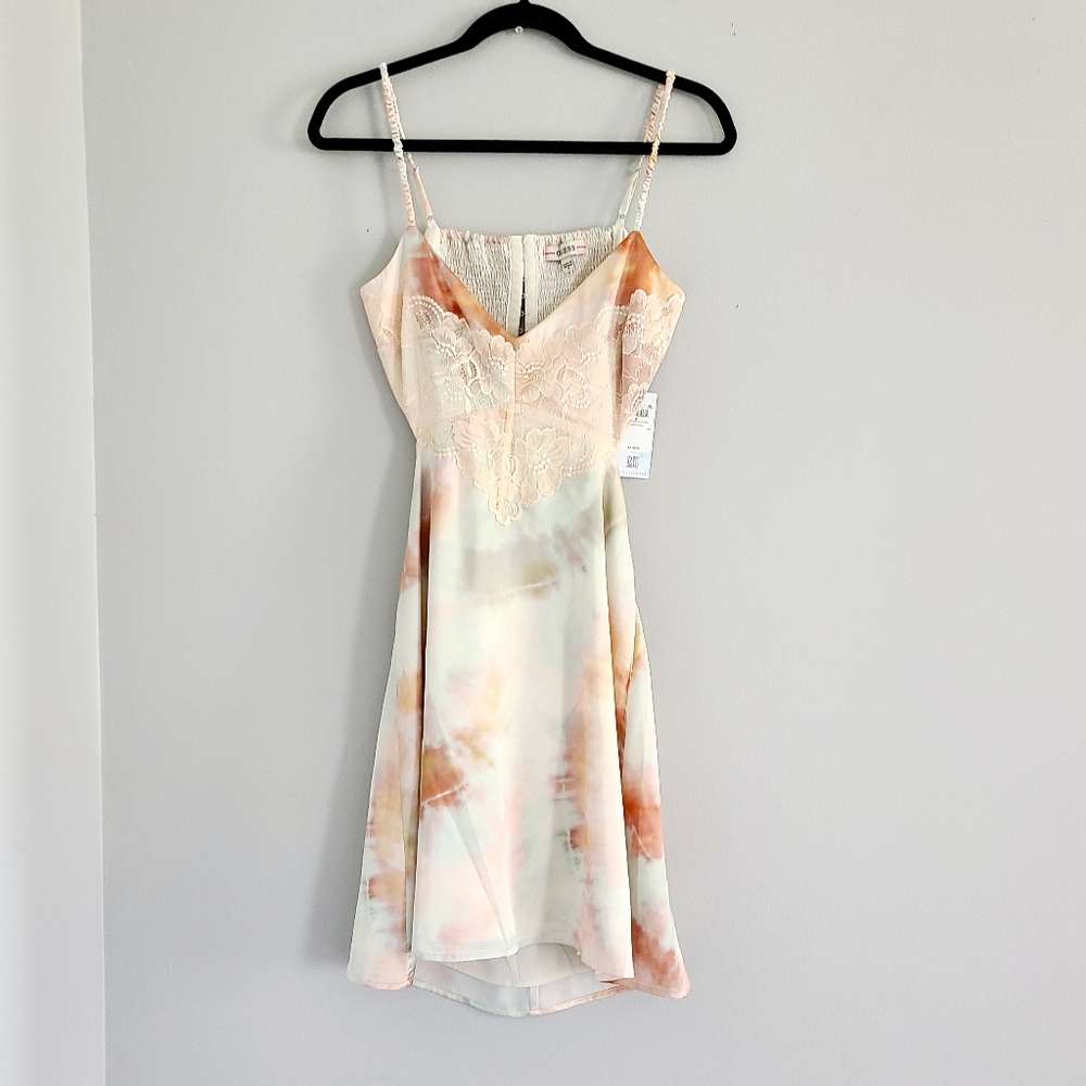 Guess Lace Tie Dye Open Back Dress S
